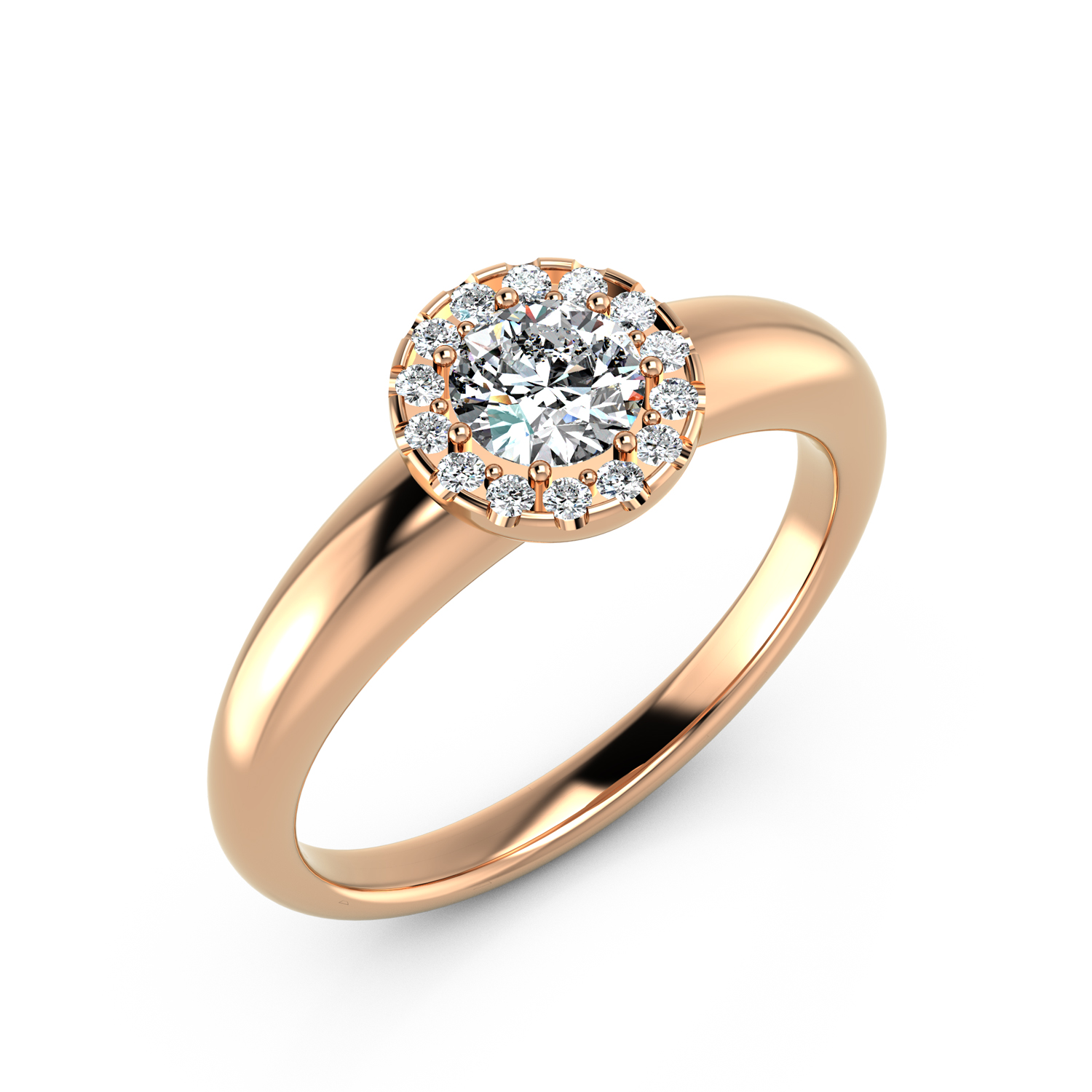 VR015 333er Rotgold 1x0.50|14x0.01ct. - 45597