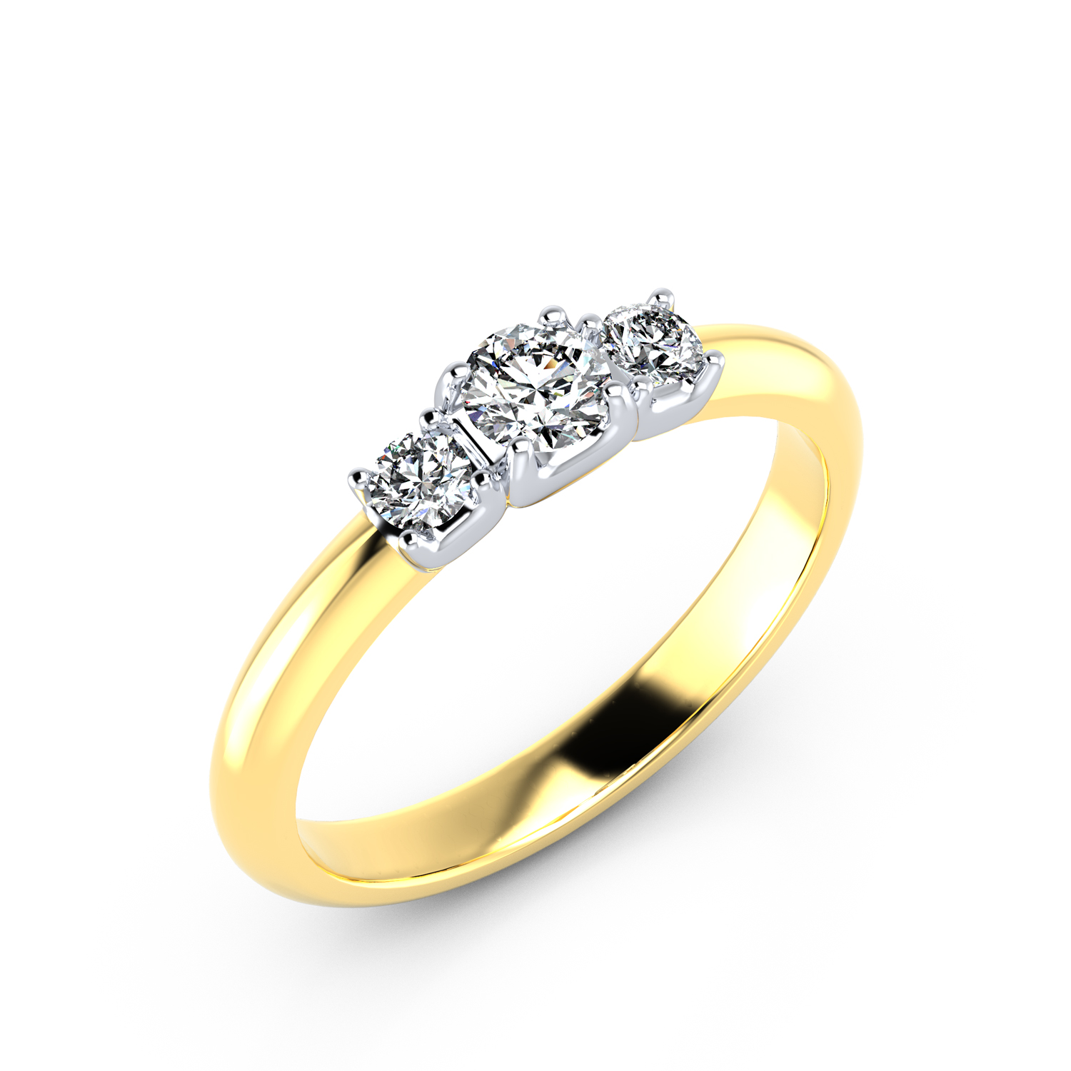 VR013 333er Gelbgold-Weißgold 1x0.24|2x0.08ct. - 45385