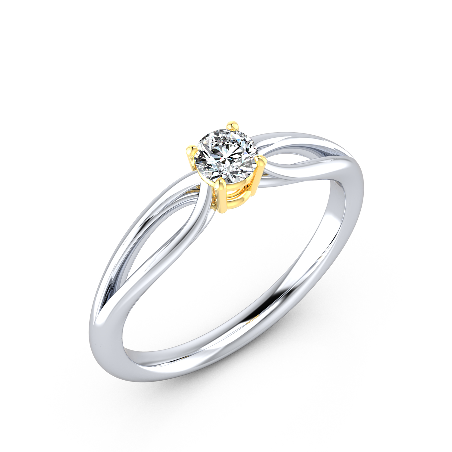 VR016 750er Weißgold-Gelbgold 1x0.25ct. - 45738