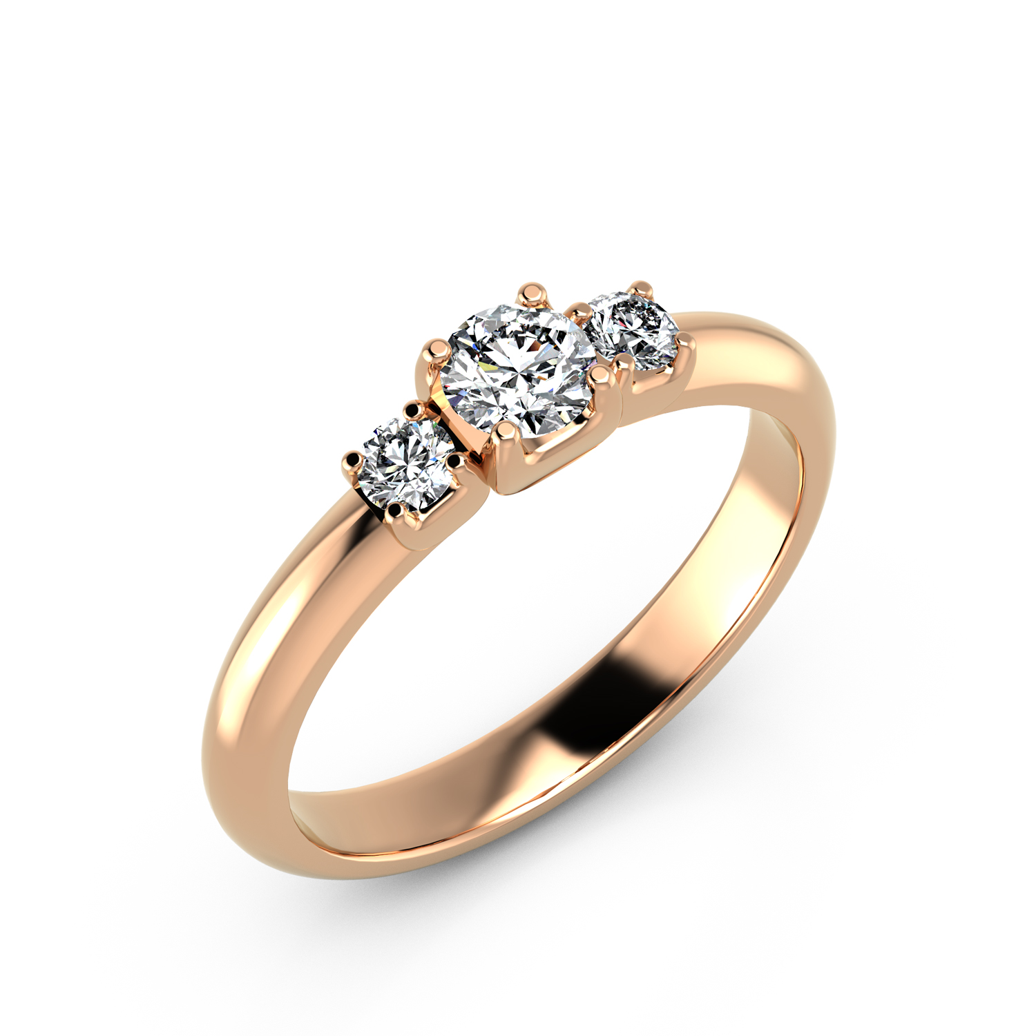 VR013 585er Rotgold 1x0.30|2x0.10ct. - 45427