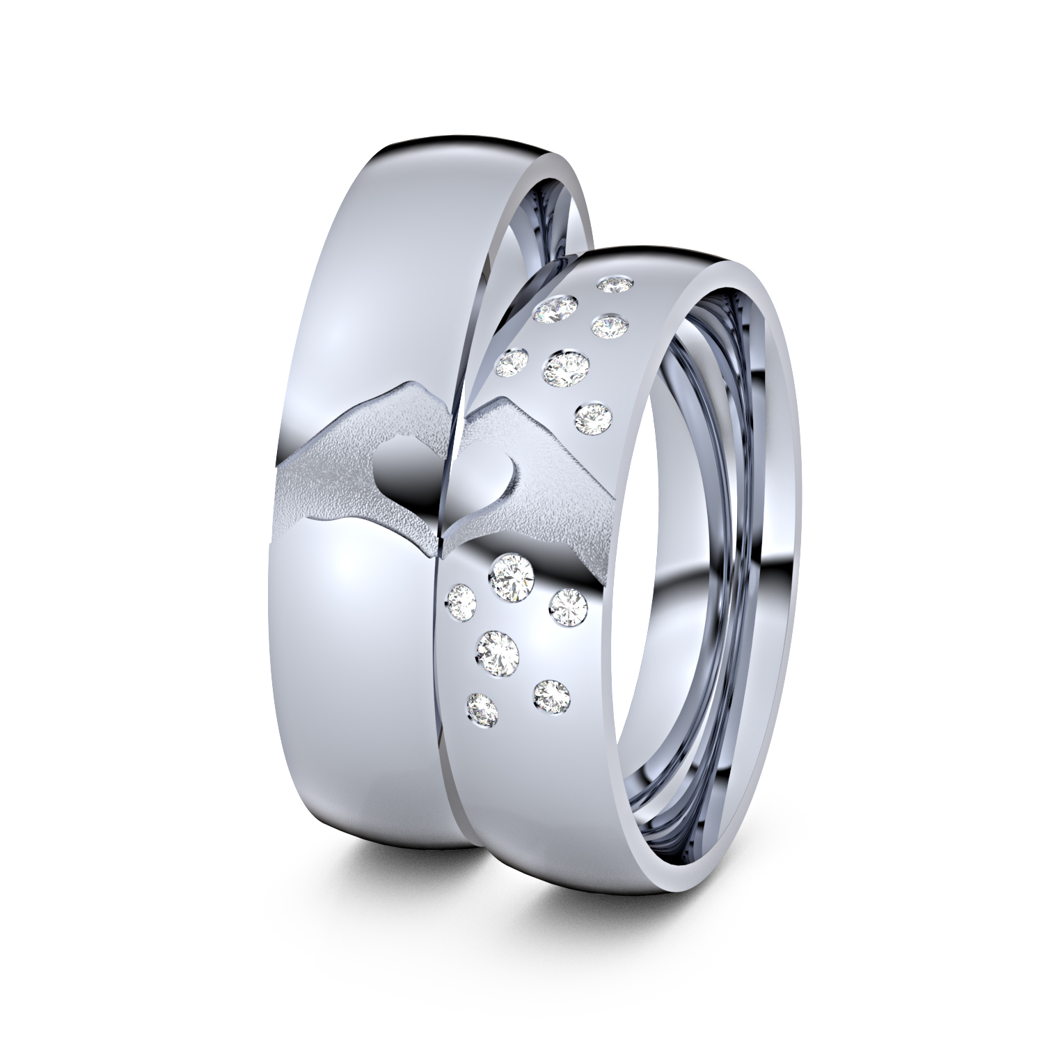 Modell TR279 Hand und Herz 600er Platin - 50372