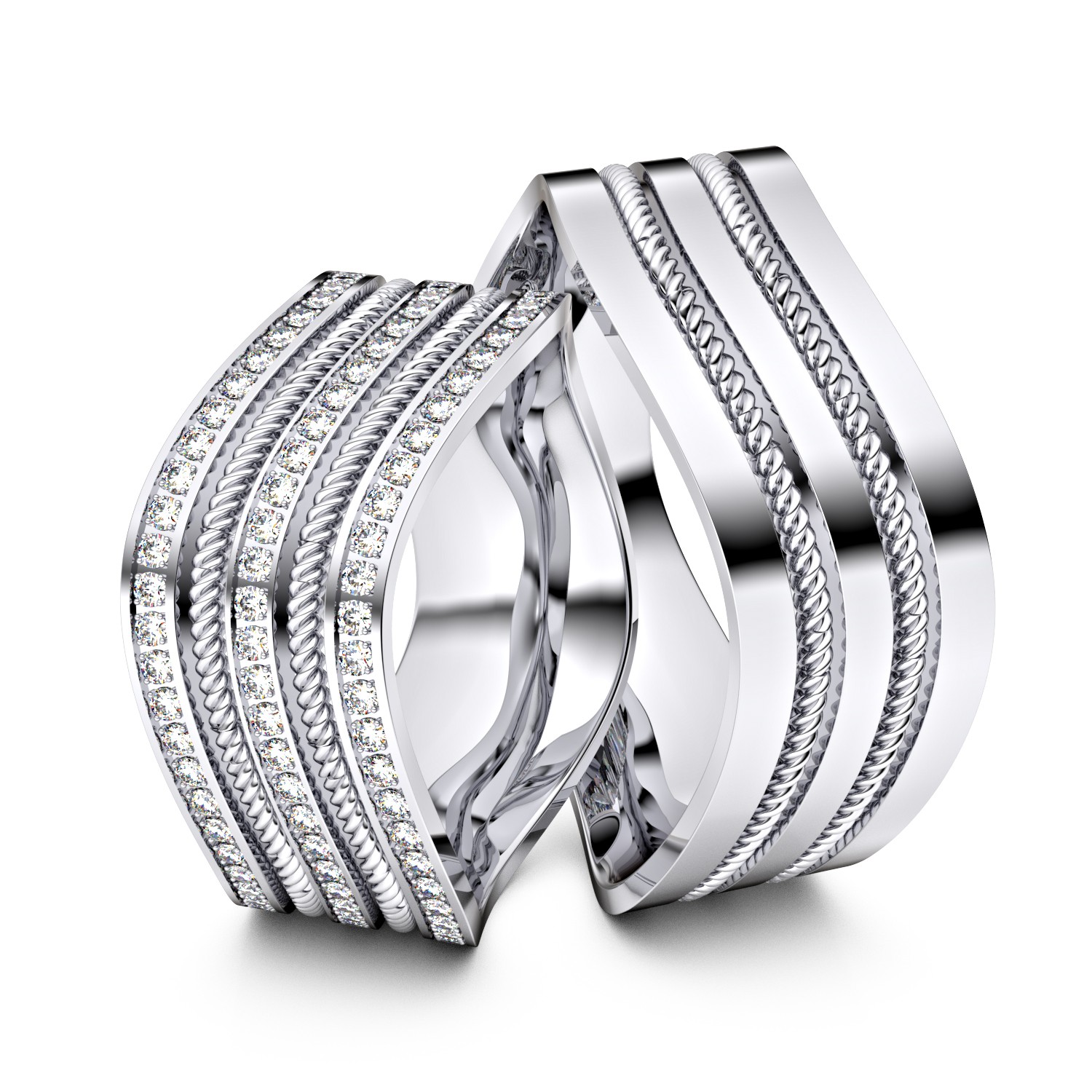 Modell TR071 geflochten 750er Weißgold - 26372