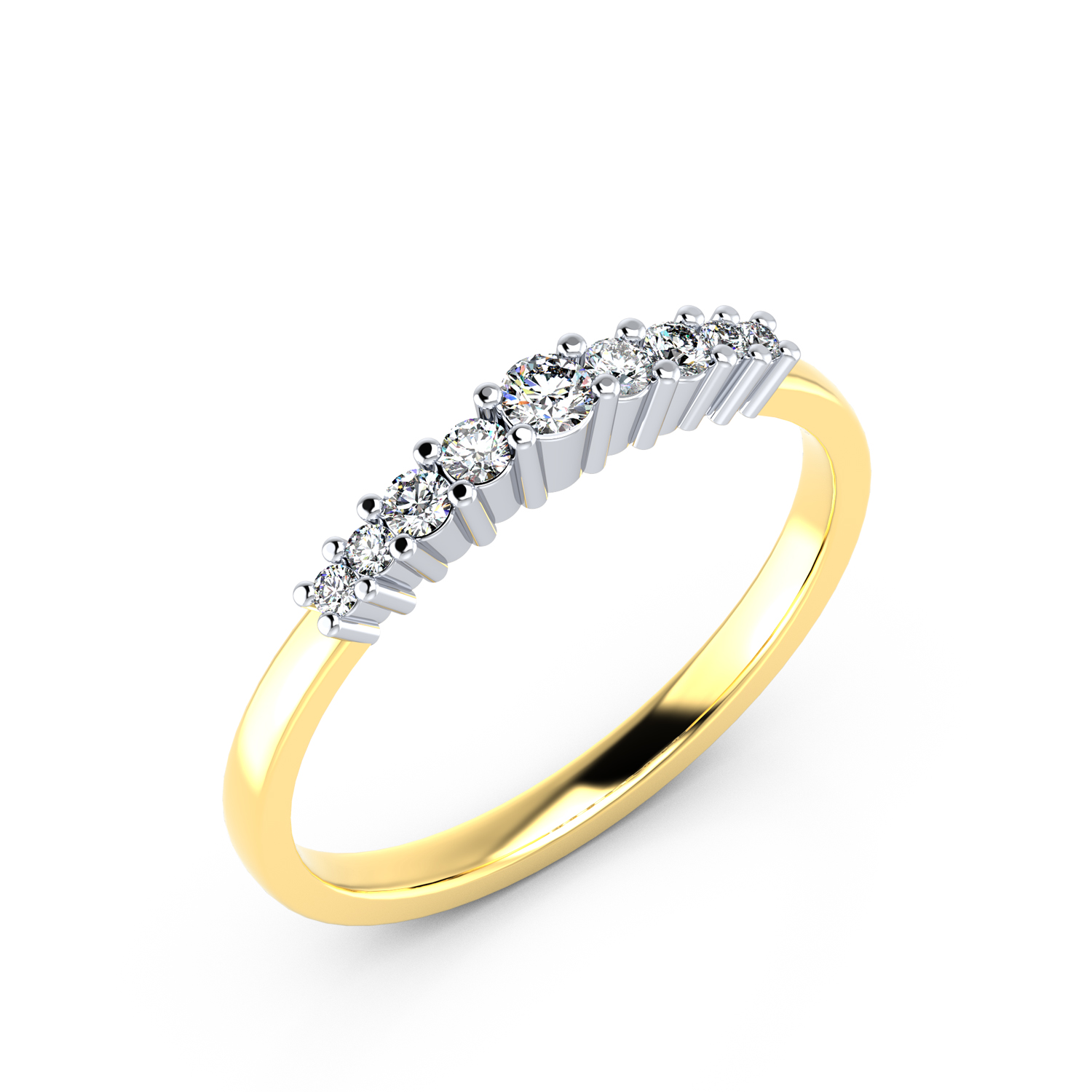 VR012 333er Gelbgold-Weißgold 1x0.06|4x0.025|4x0.01ct. - 45250