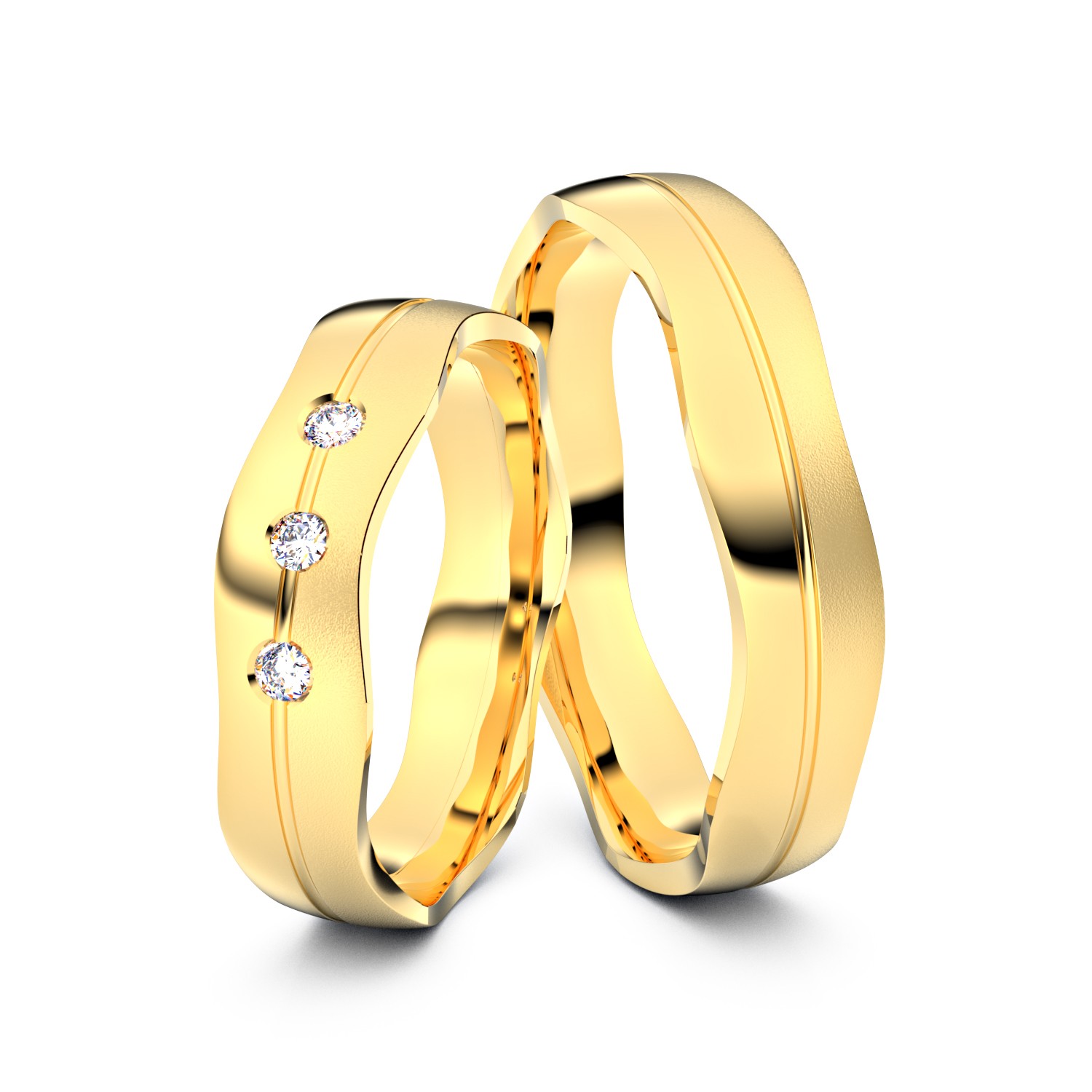 Modell TR028 Wide Wavy 750er Gelbgold - 24592