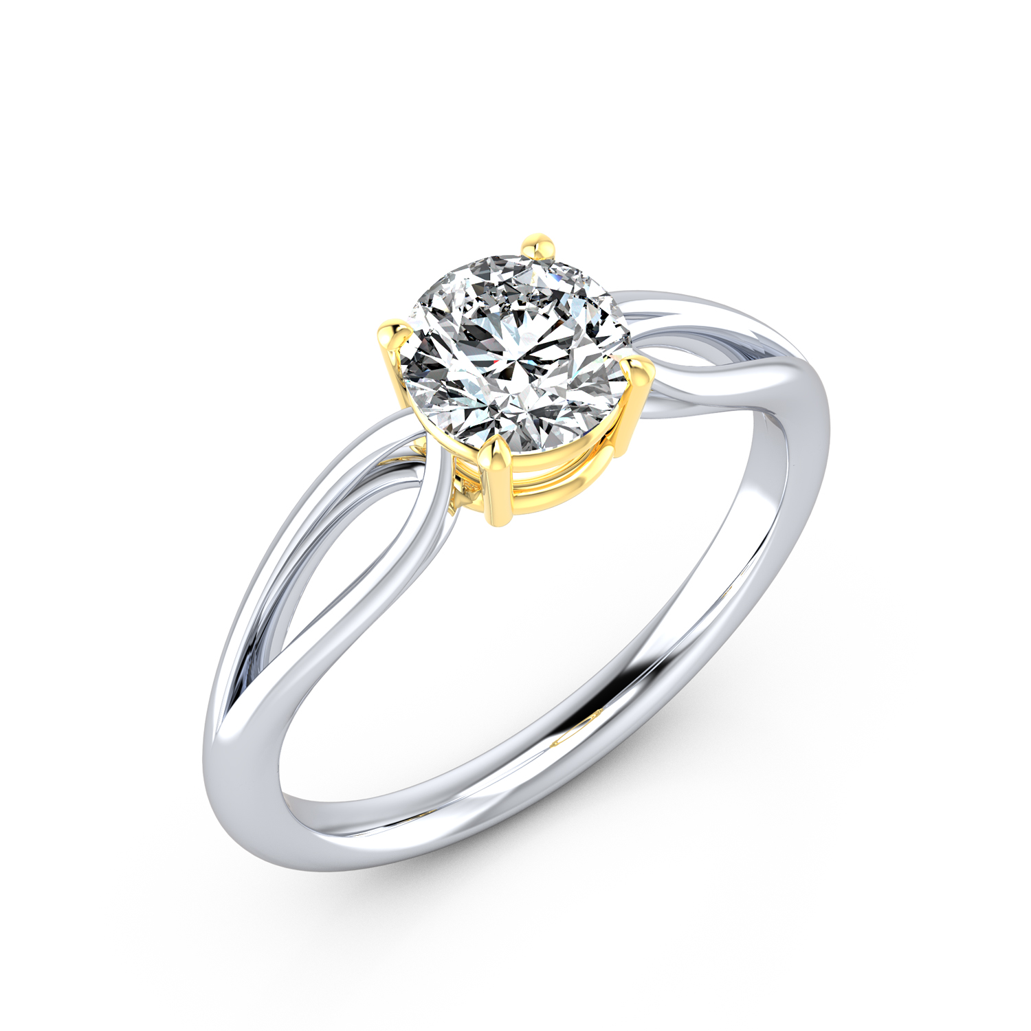 VR016 585er Weißgold-Gelbgold 1x1.00ct. - 45818