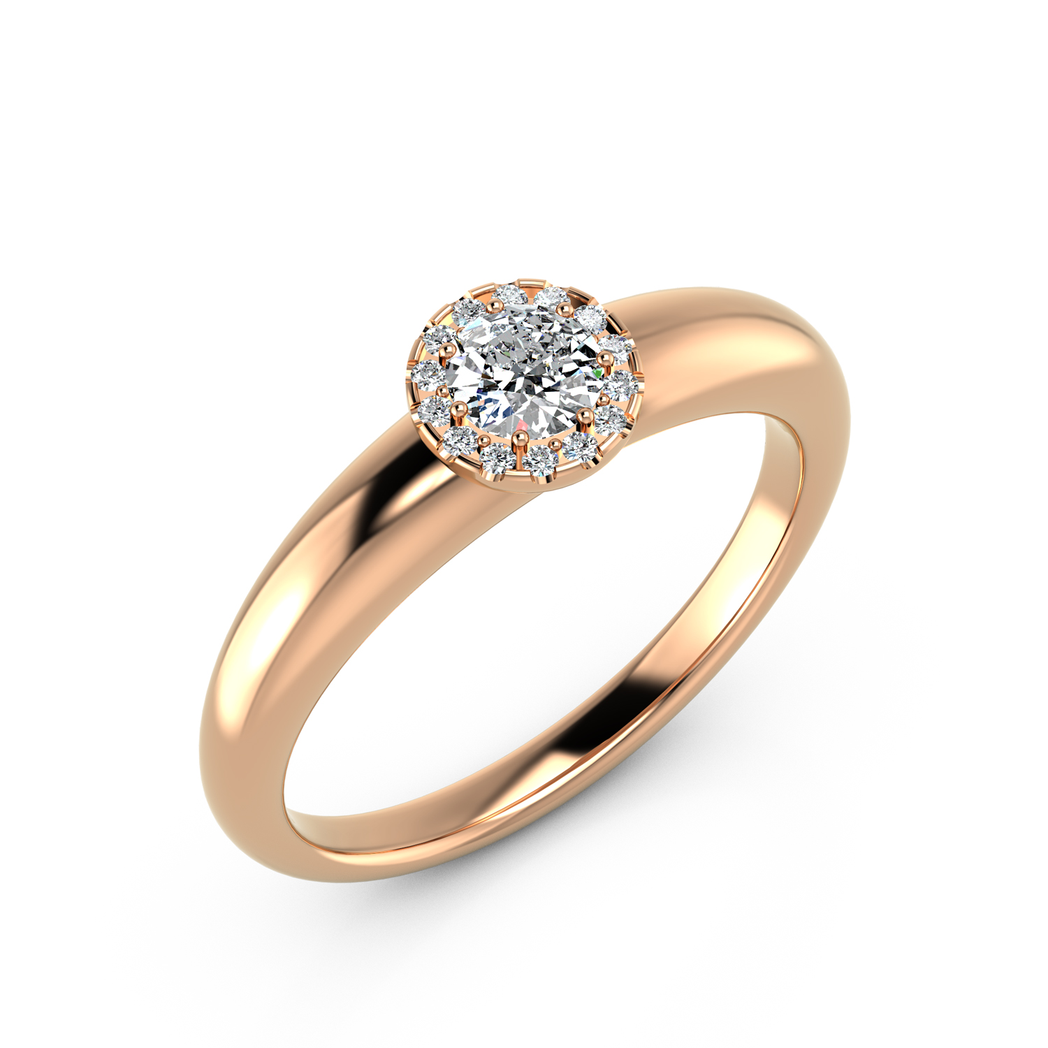 VR015 585er Rotgold 1x0.25|14x0.01ct. - 45571