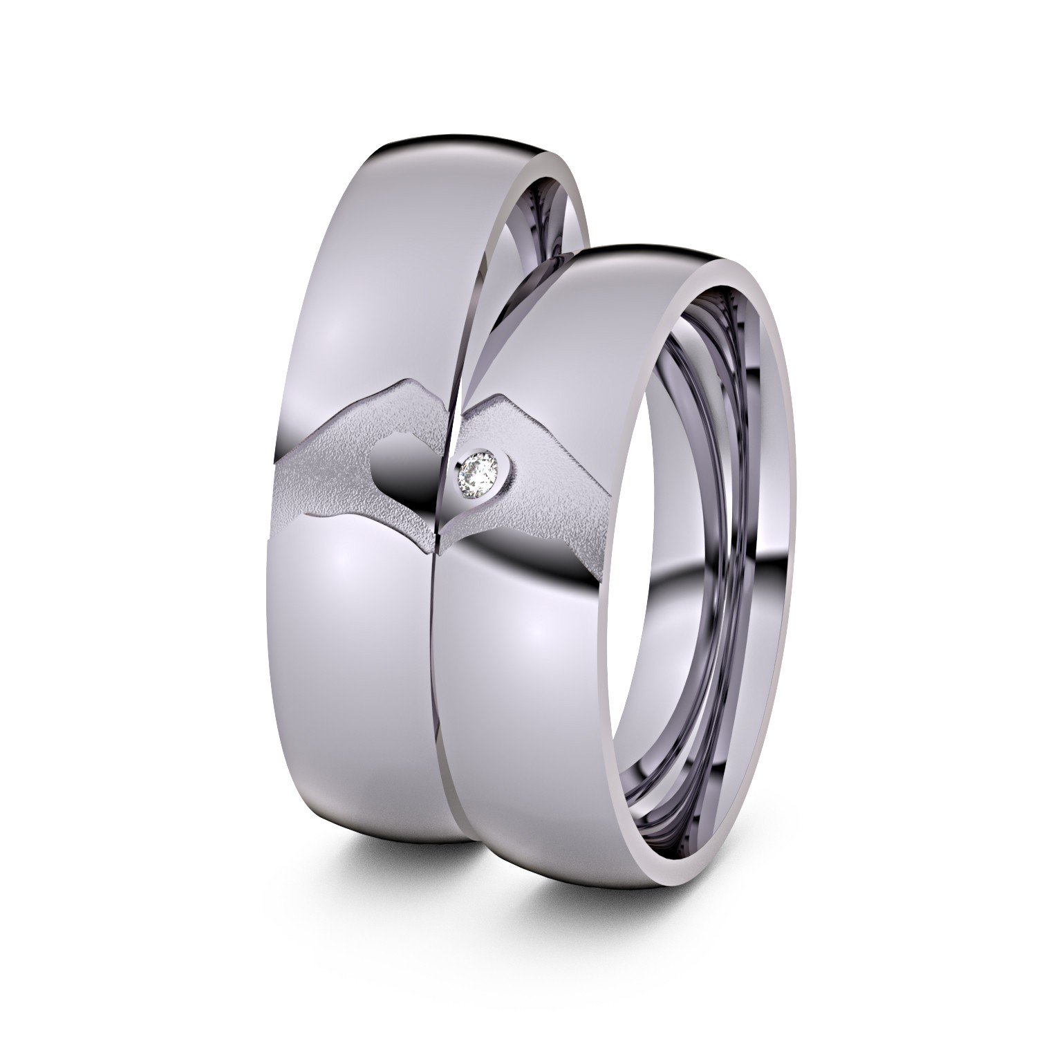 Modell TR279 Hand und Herz 585er Palladium - 50341