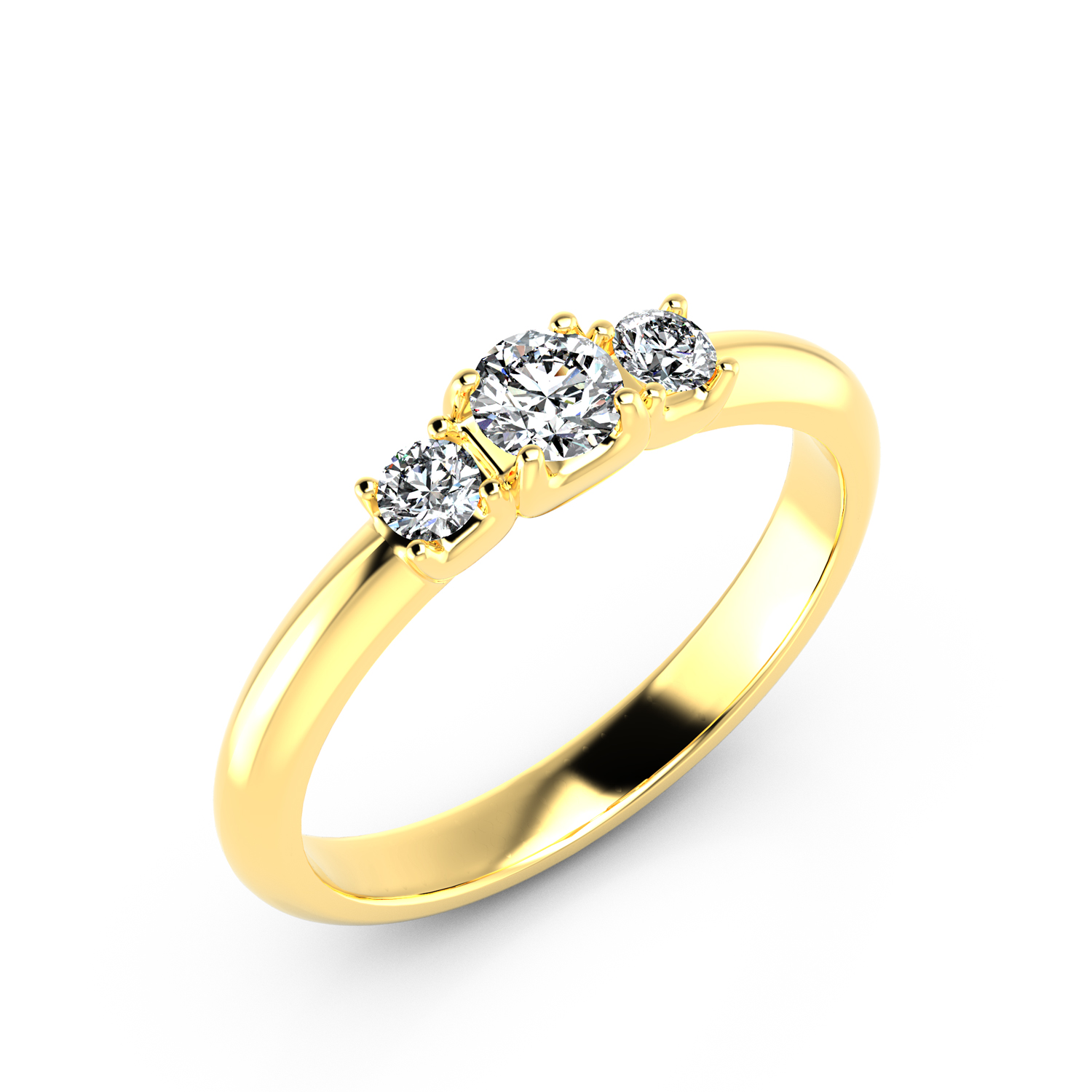 VR013 750er Gelbgold 1x0.24|2x0.08ct. - 45390