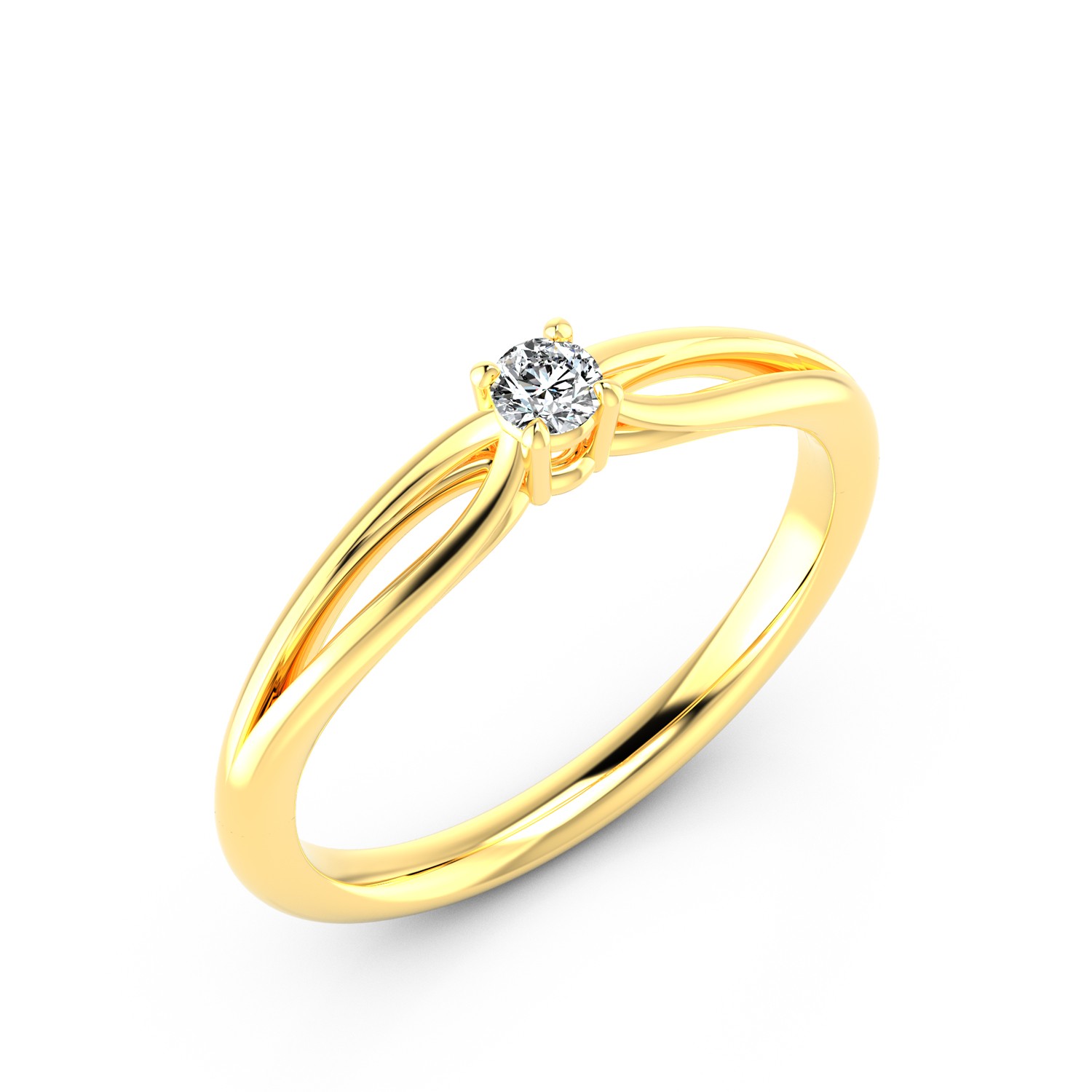 VR016 585er Gelbgold 1x0.10ct. - 45695