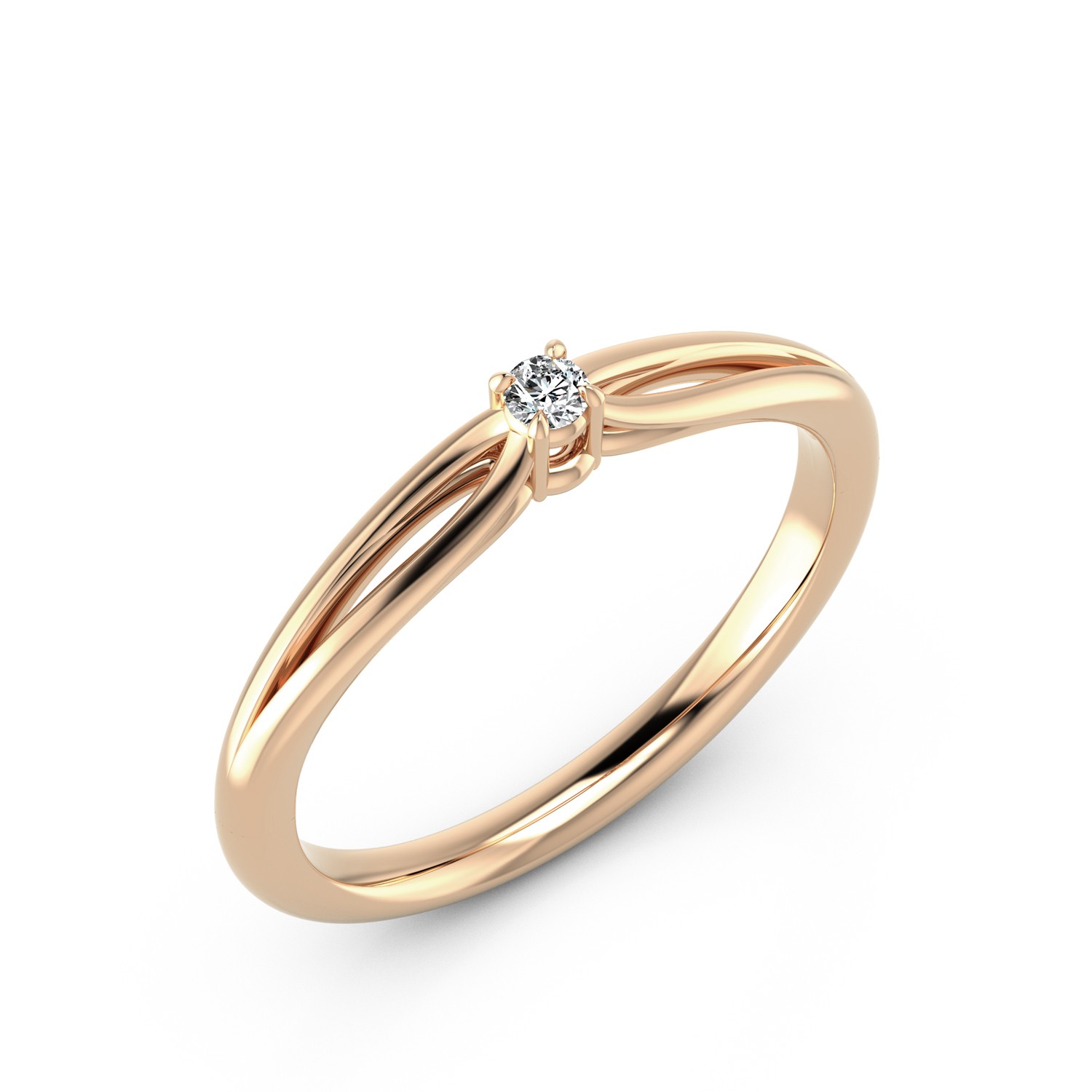 VR016 333er Roségold 1x0.05ct. - 45672