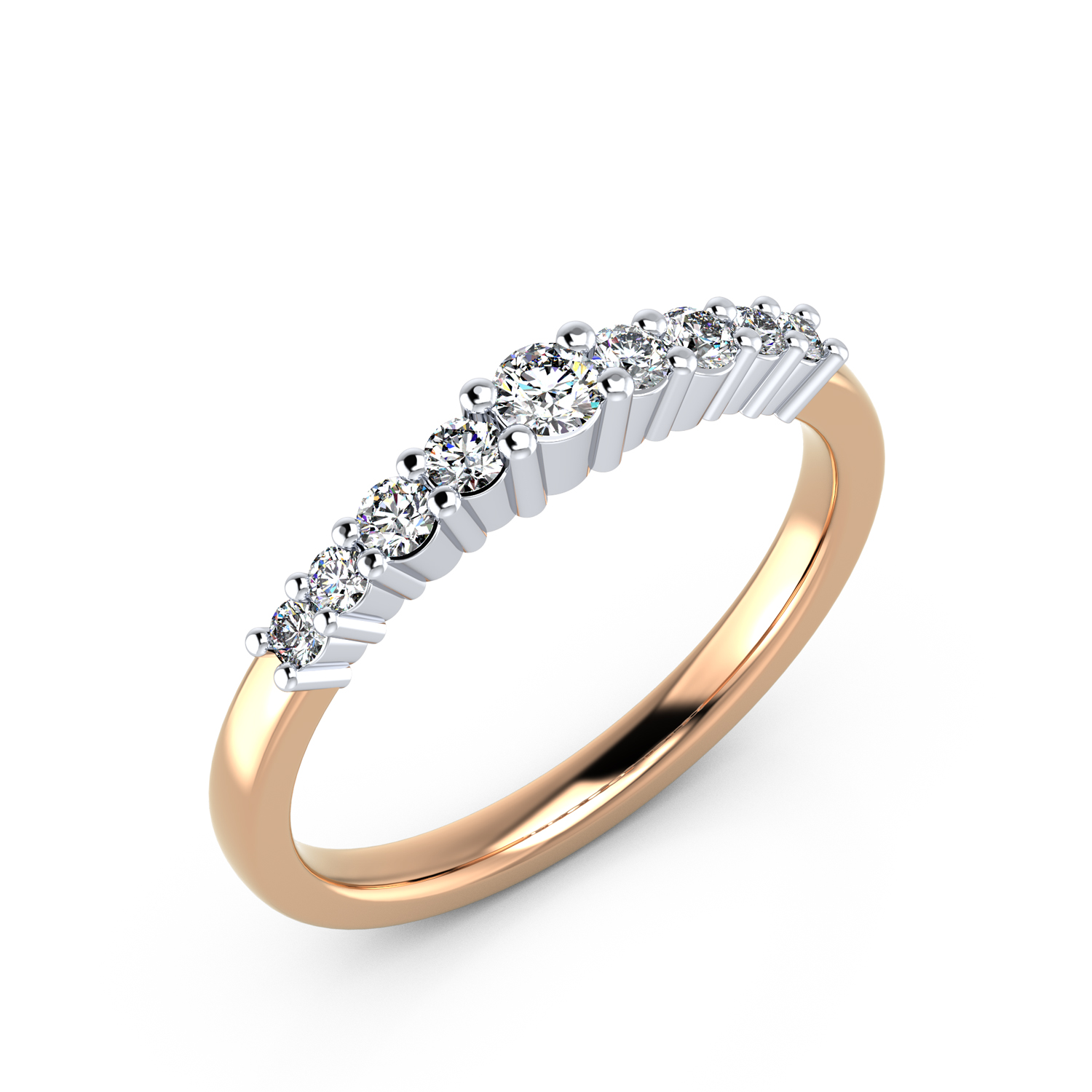 VR012 750er Rotgold-Weißgold 1x0.09|4x0.04|4x0.025ct. - 45290